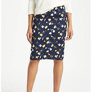Boden Martha Skirt, Riviera Blue, Small Wildflower Print, Plus, 16 regular